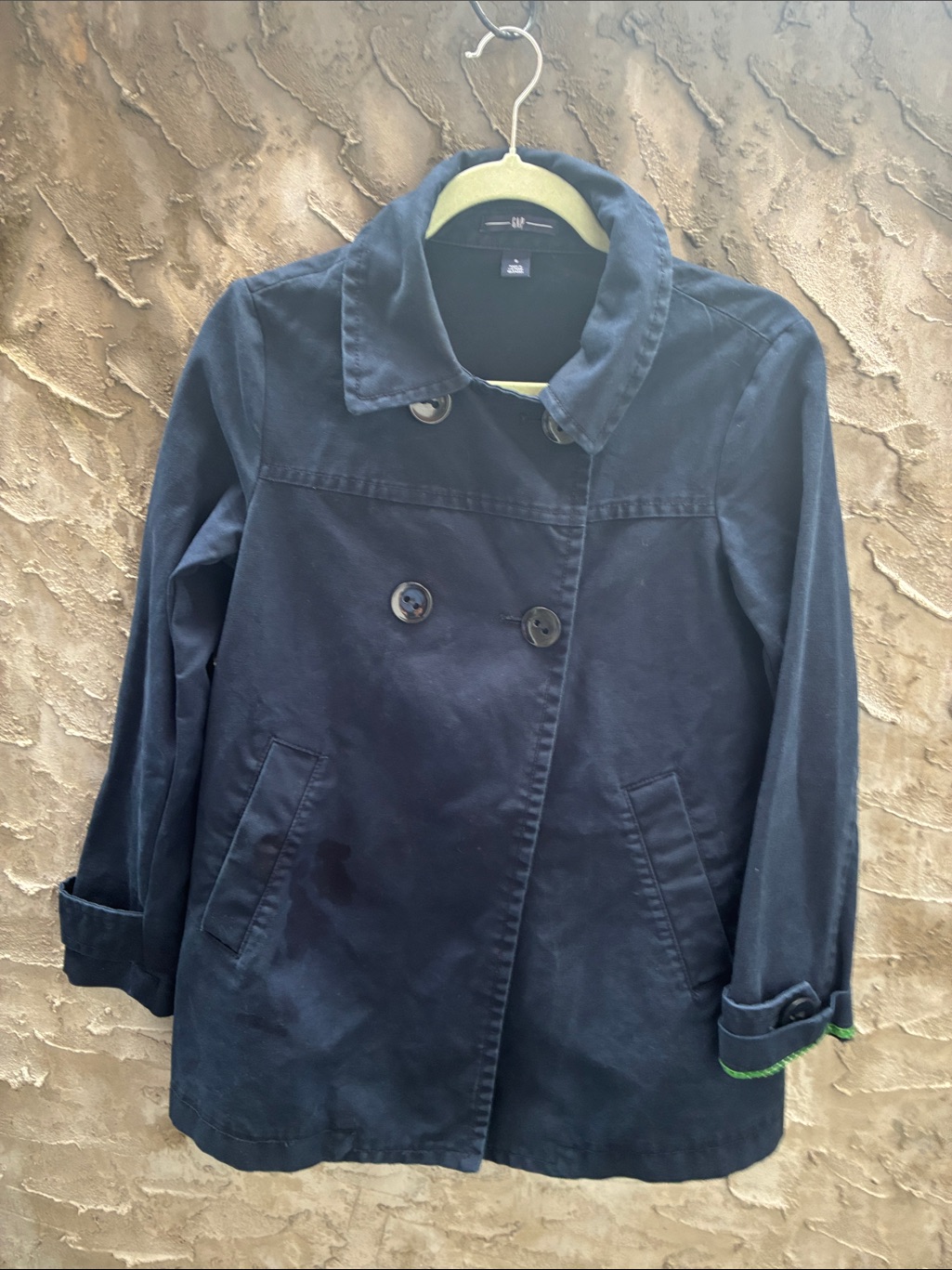 Gap Preppy Nautical Women's Navy Double-Breasted Cotton Pea Coat Sz S